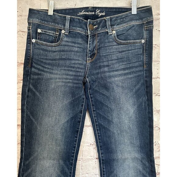 American Eagle Jeans Womens SLIM BOOT Size 8 Reg Stretch Denim Medium Wash 35x31 - Picture 2 of 5